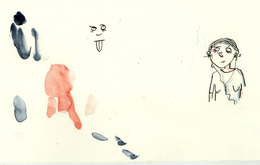 selbstdarstellendes Portrait meines momentanen Ich-Zustands. Mit Flecken.